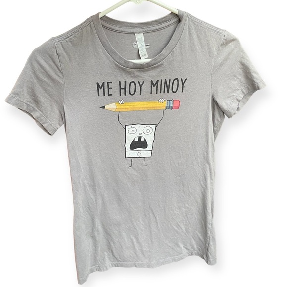 NICKELODEON Gray ME HOY MINOY SpongeBob DoodleBob T Shirt - Picture 1 of 3